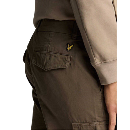 Khaki Ash - Side - Lyle & Scott Mens Relaxed Fit Cargo Trousers
