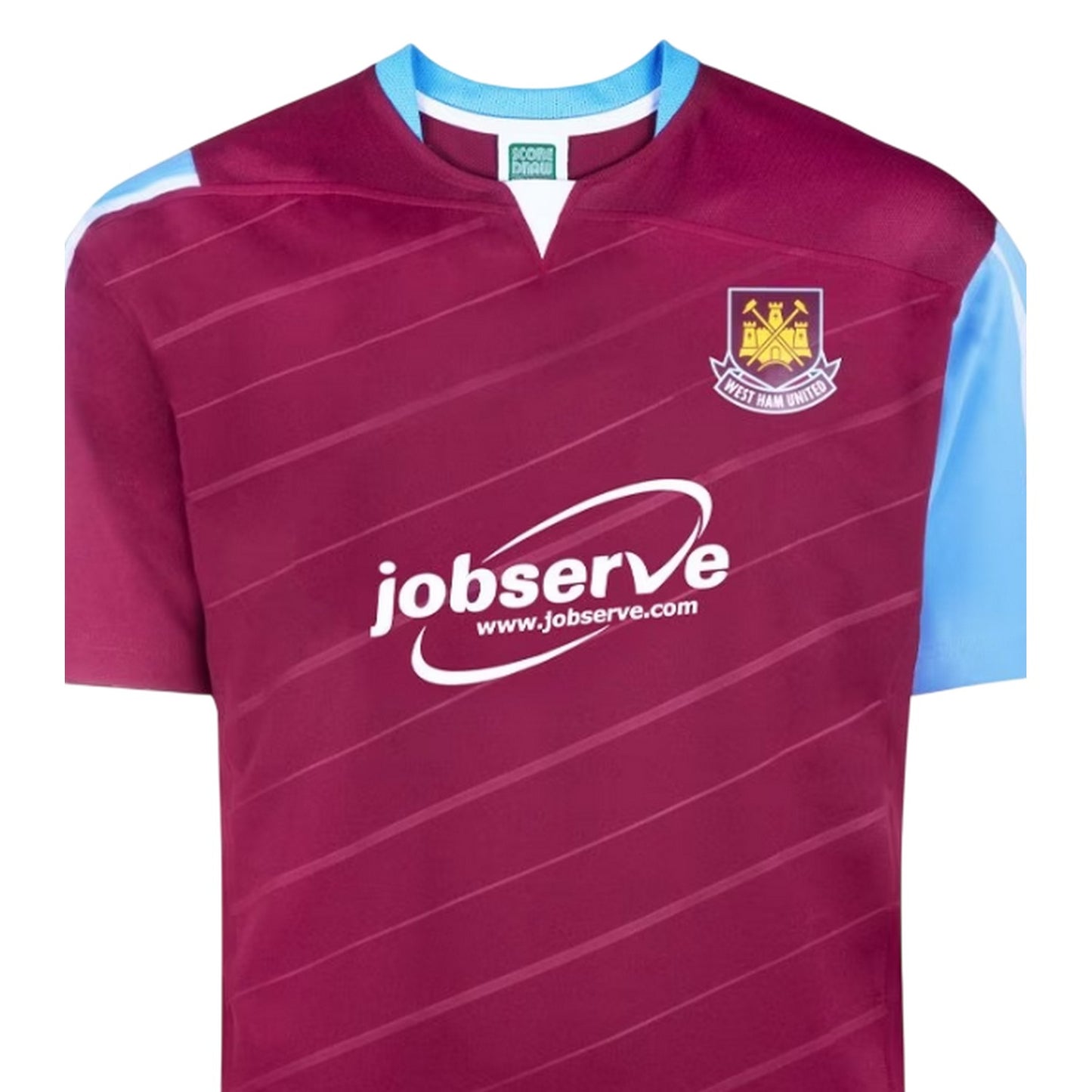 Claret-Blue - Side - Score Draw Mens 2005 West Ham United FC Football Shirt