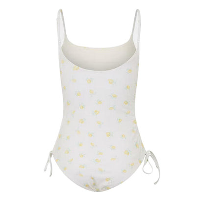 Lemon - Back - Jack Wills Womens-Ladies Ruched One Piece Swimsuit