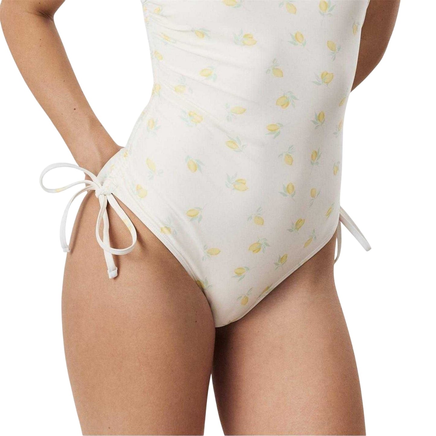 Lemon - Side - Jack Wills Womens-Ladies Ruched One Piece Swimsuit
