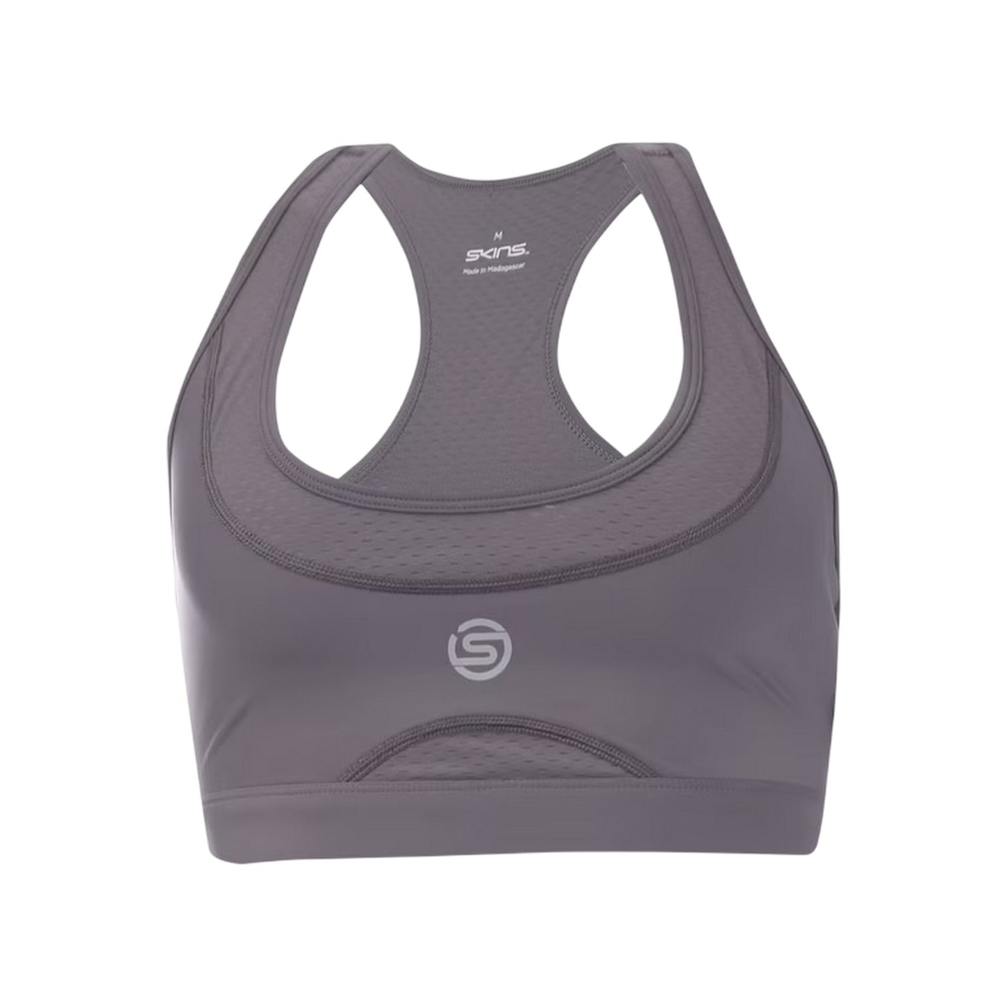 Charcoal - Front - Skins Womens-Ladies Series-3 Elite Sports Bra