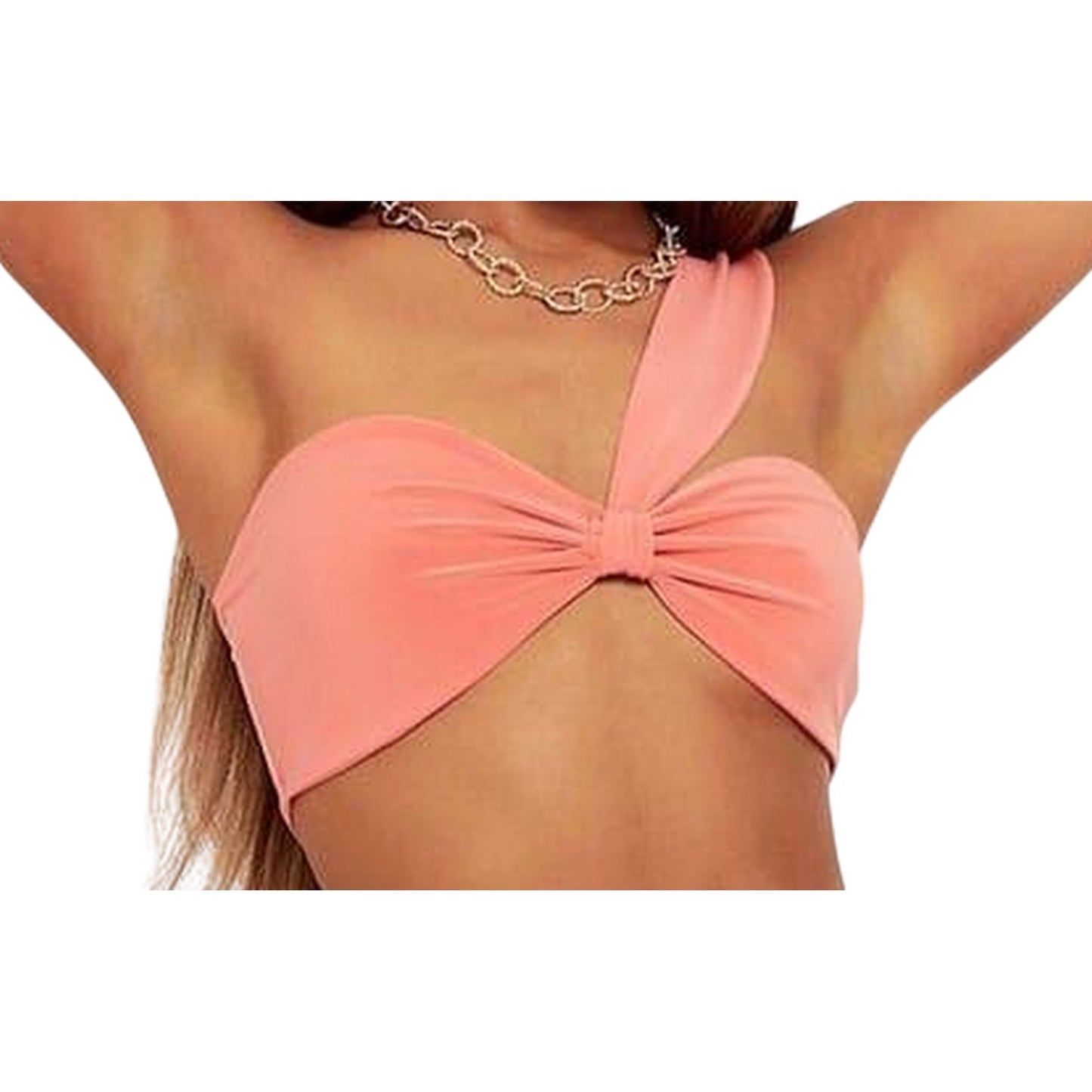 Coral Melange - Back - Missy Empire Womens-Ladies Cross Strap Bralette
