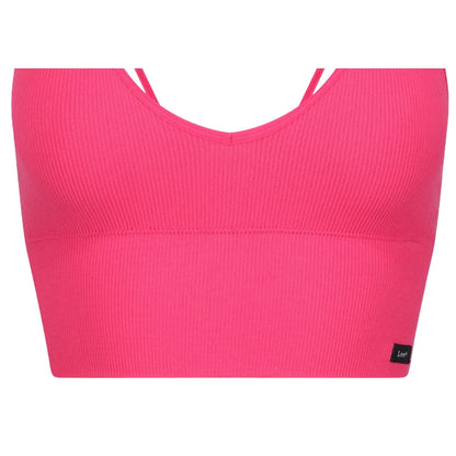 Bright Magenta - Side - Lee Womens-Ladies Ribbed Slim Bra