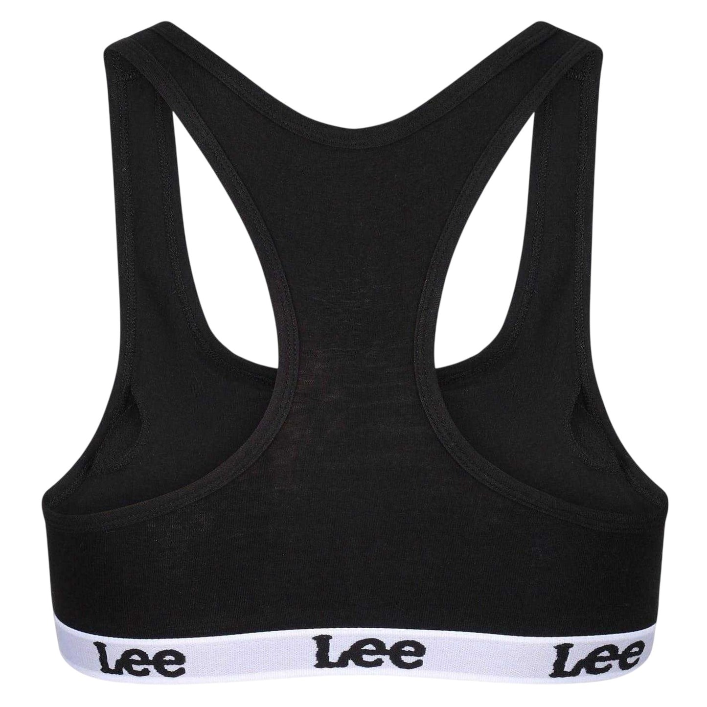 Black - Back - Lee Womens-Ladies Racerback Heather Sports Bra