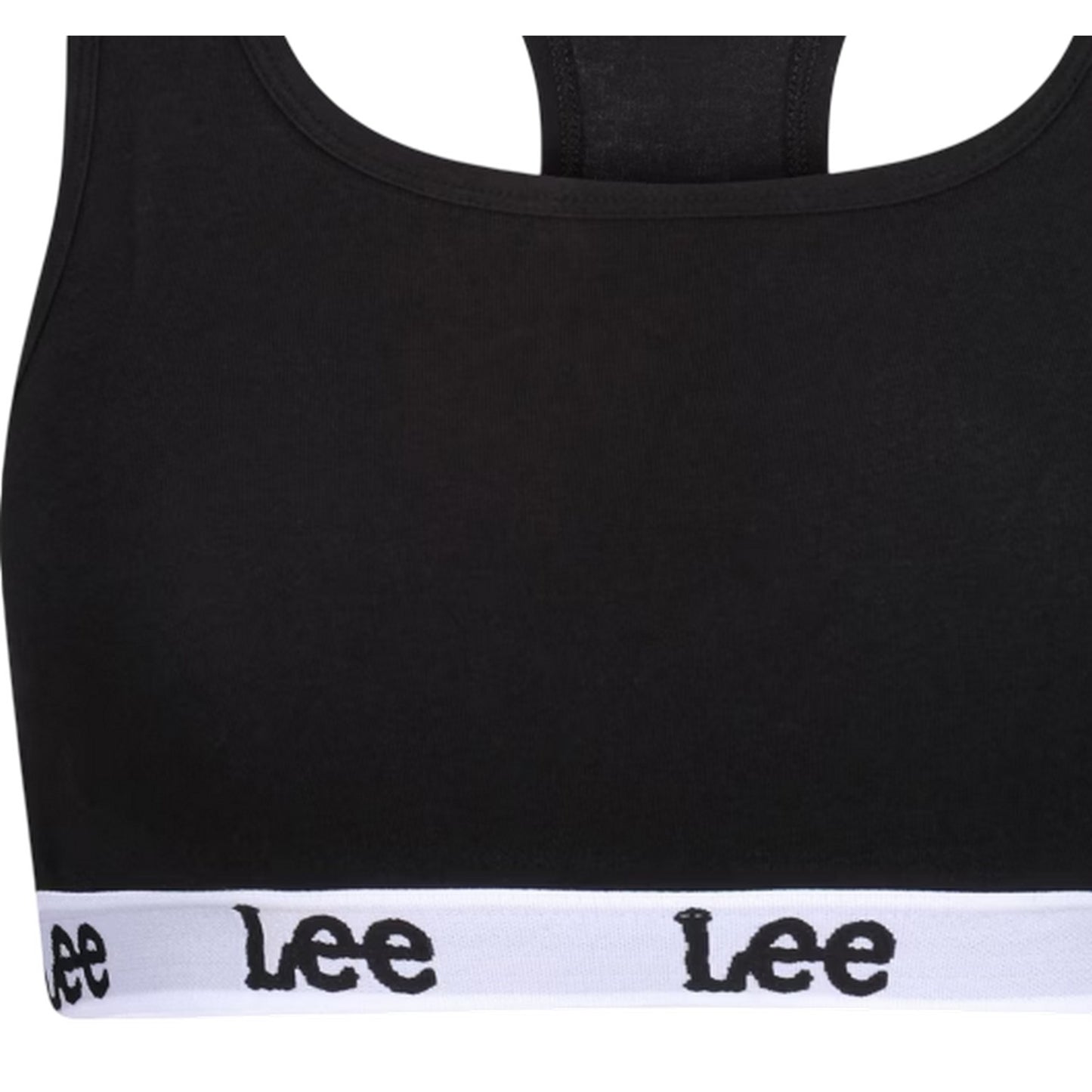 Black - Side - Lee Womens-Ladies Racerback Heather Sports Bra