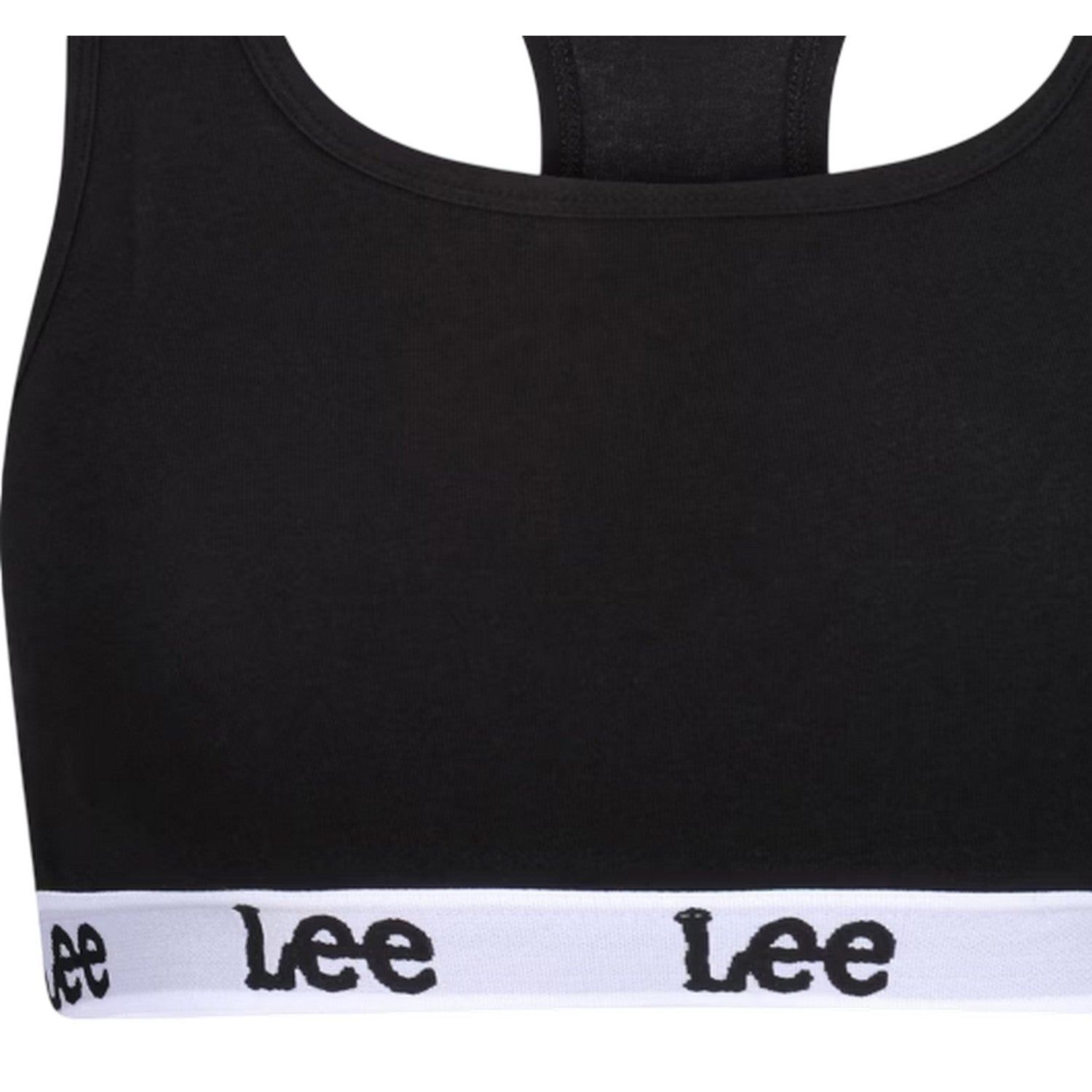 Black - Side - Lee Womens-Ladies Racerback Heather Sports Bra