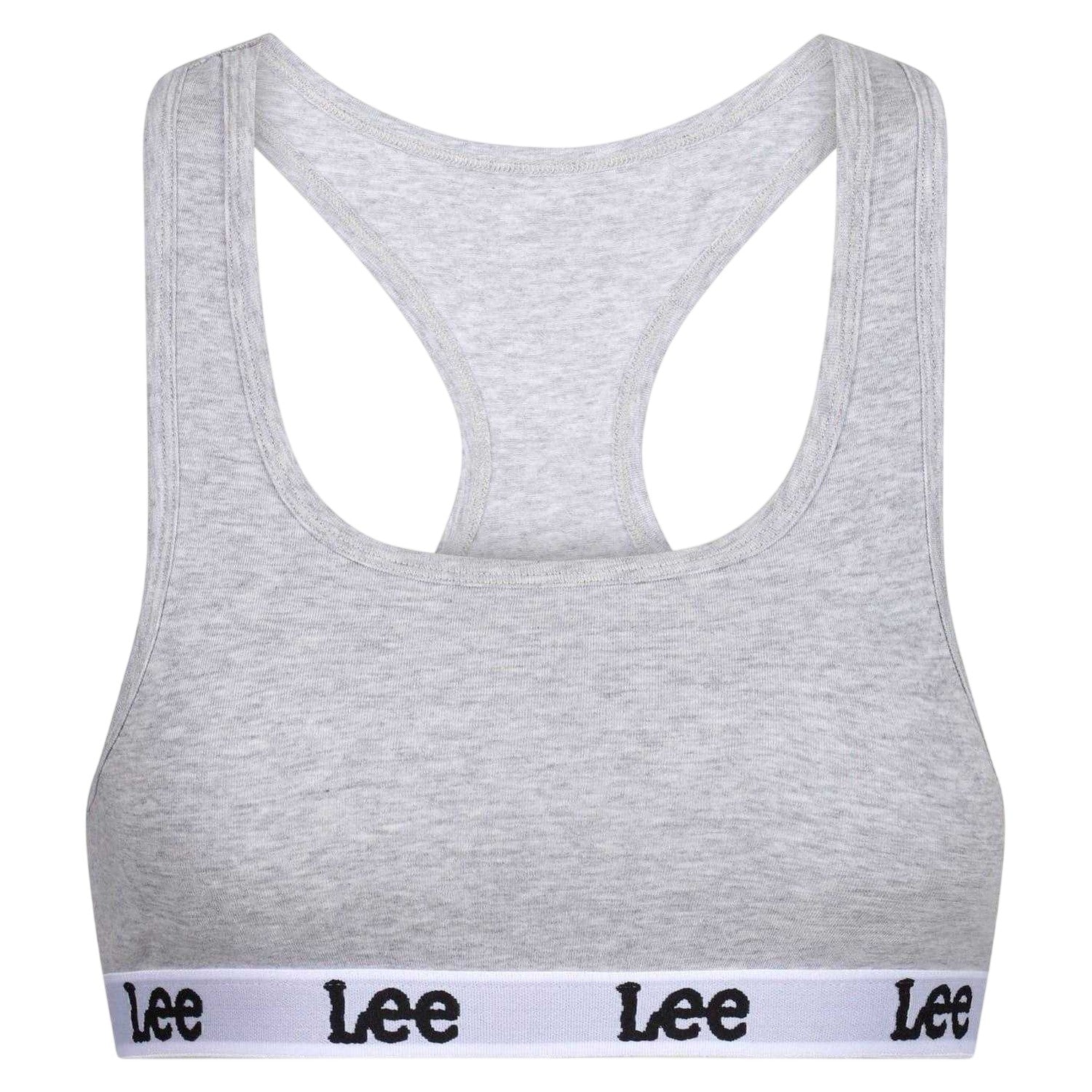 Grey Marl - Front - Lee Womens-Ladies Racerback Heather Sports Bra