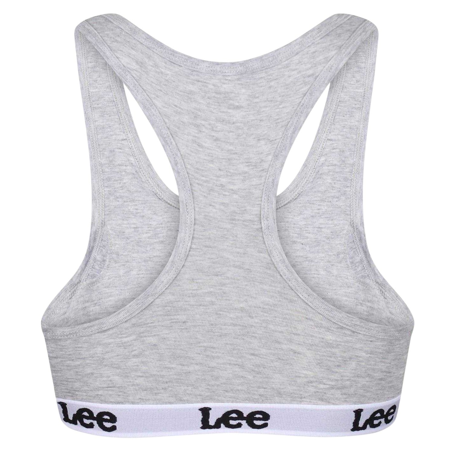 Grey Marl - Back - Lee Womens-Ladies Racerback Heather Sports Bra