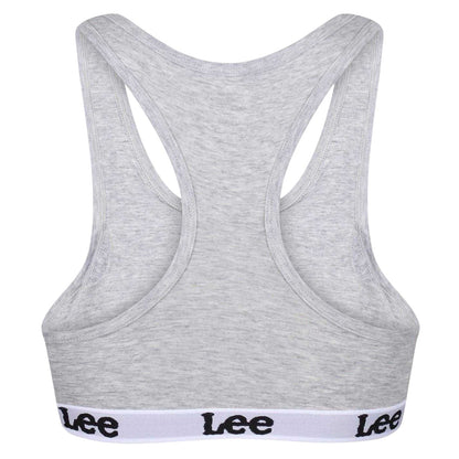 Grey Marl - Back - Lee Womens-Ladies Racerback Heather Sports Bra