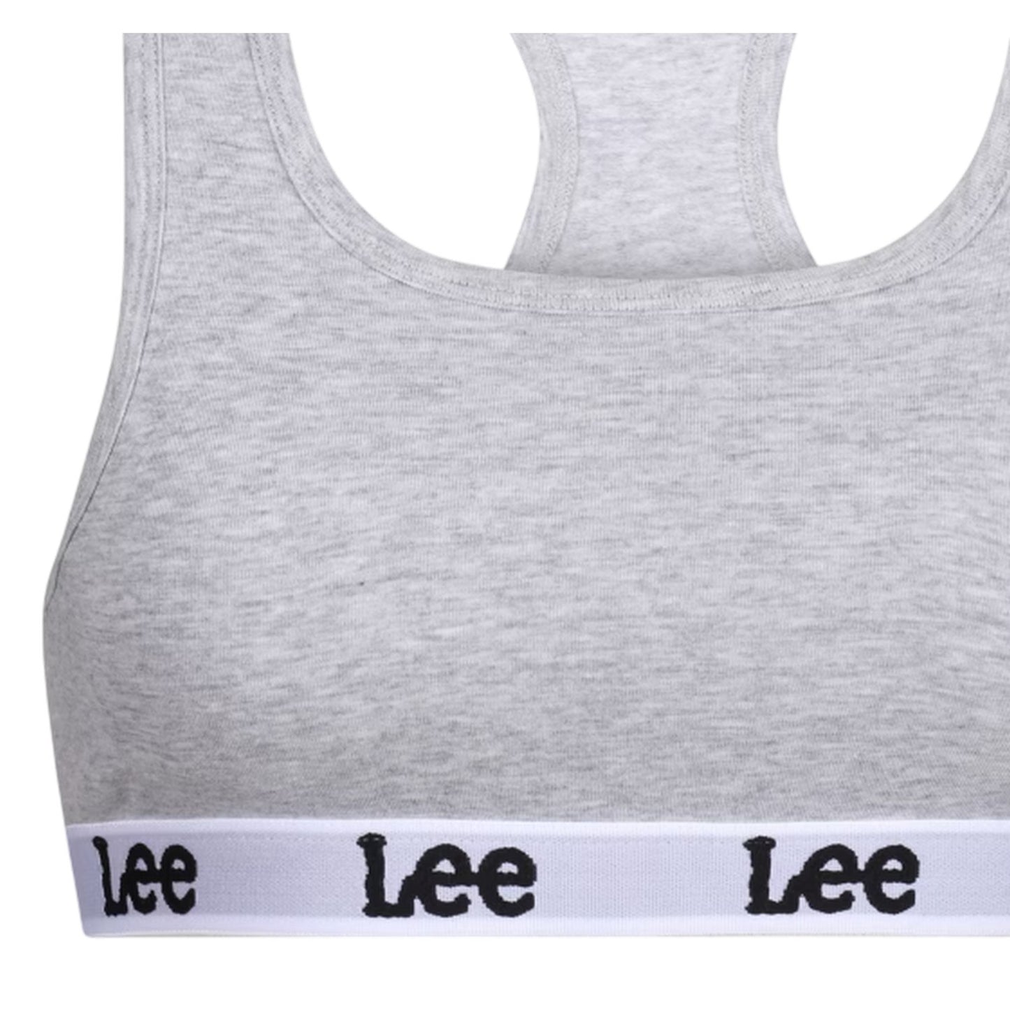 Grey Marl - Side - Lee Womens-Ladies Racerback Heather Sports Bra
