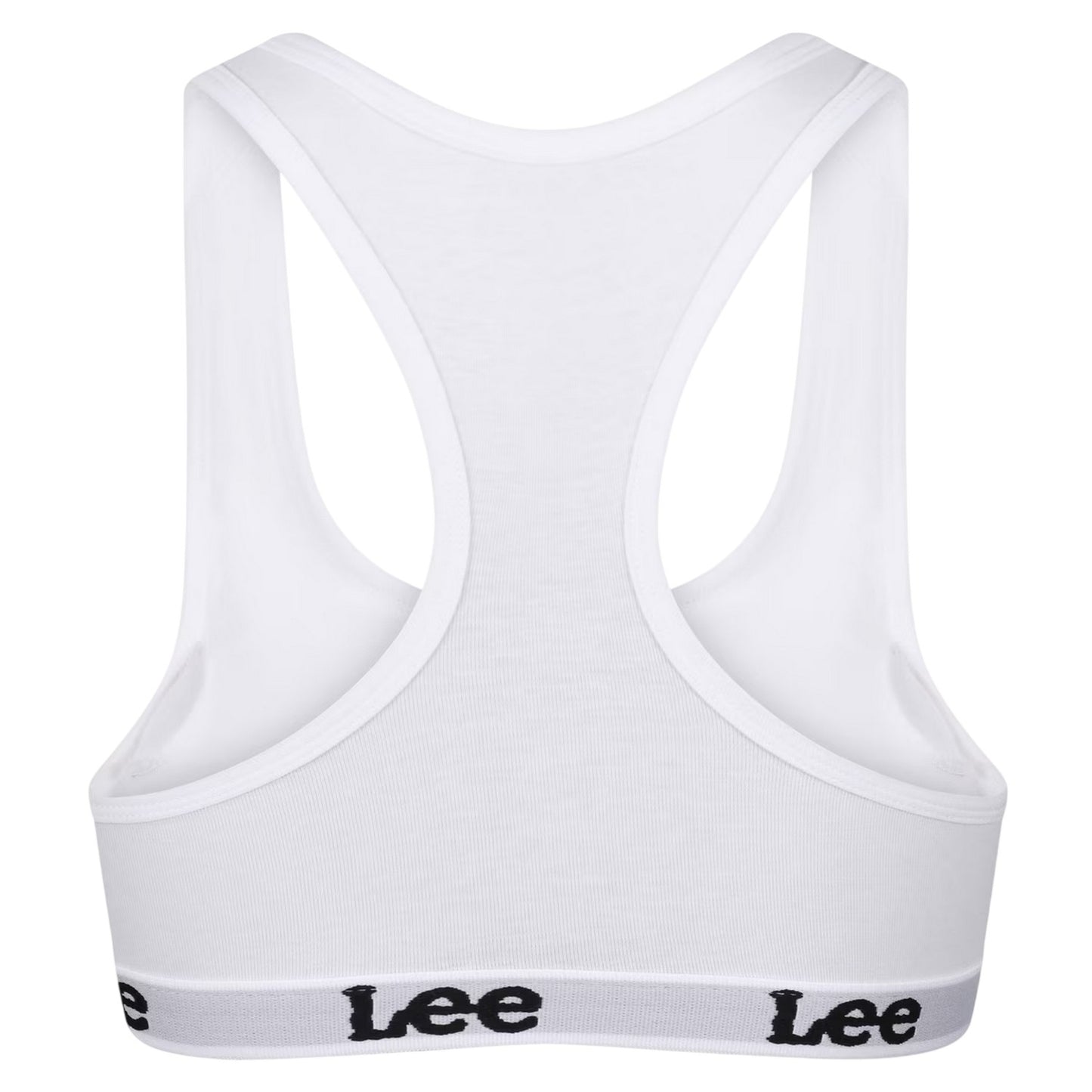 White - Back - Lee Womens-Ladies Racerback Heather Sports Bra