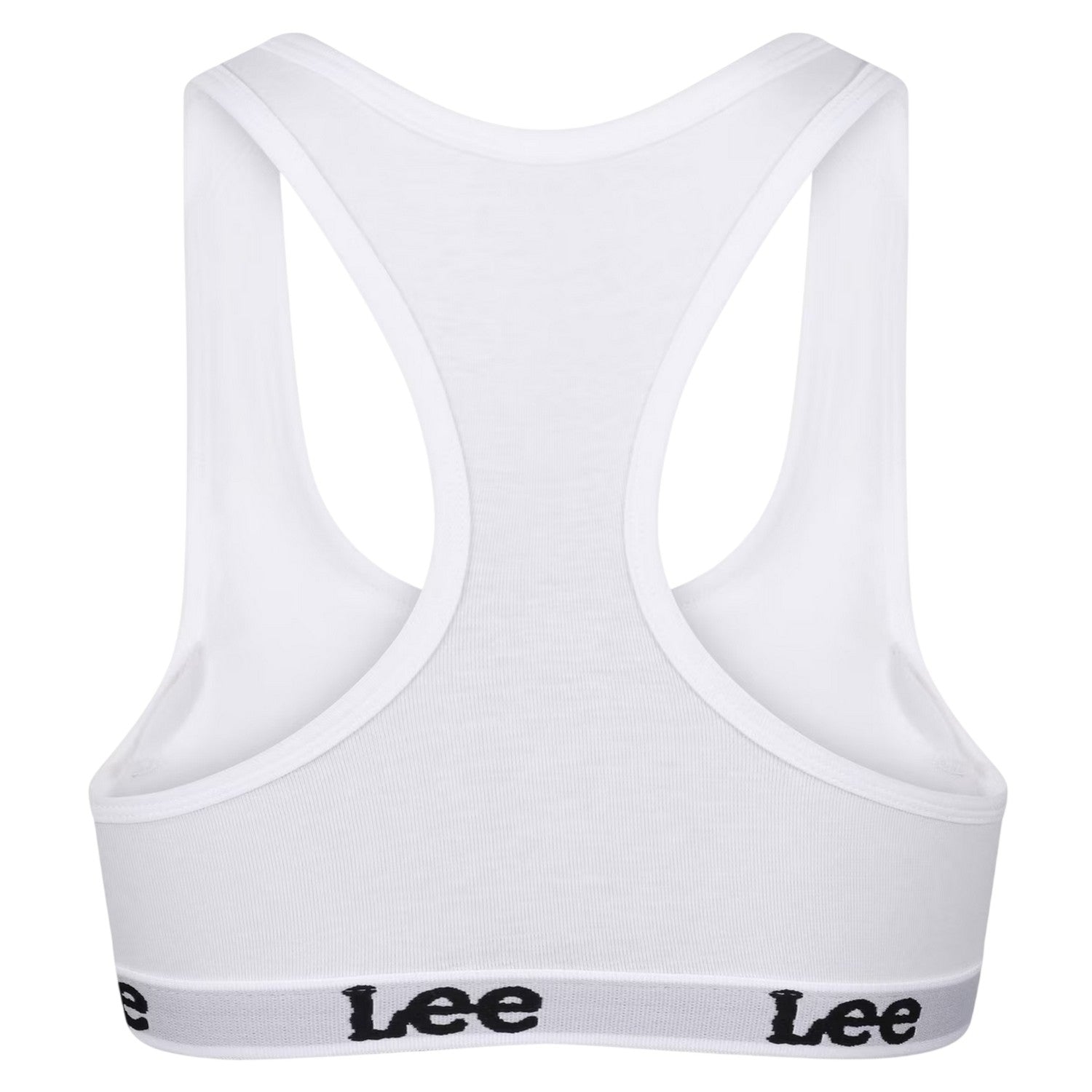 White - Back - Lee Womens-Ladies Racerback Heather Sports Bra