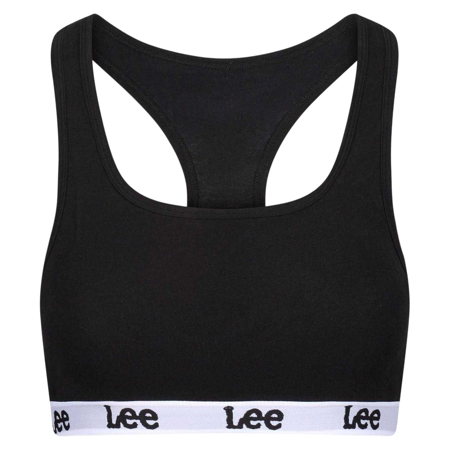 Black - Front - Lee Womens-Ladies Racerback Heather Sports Bra