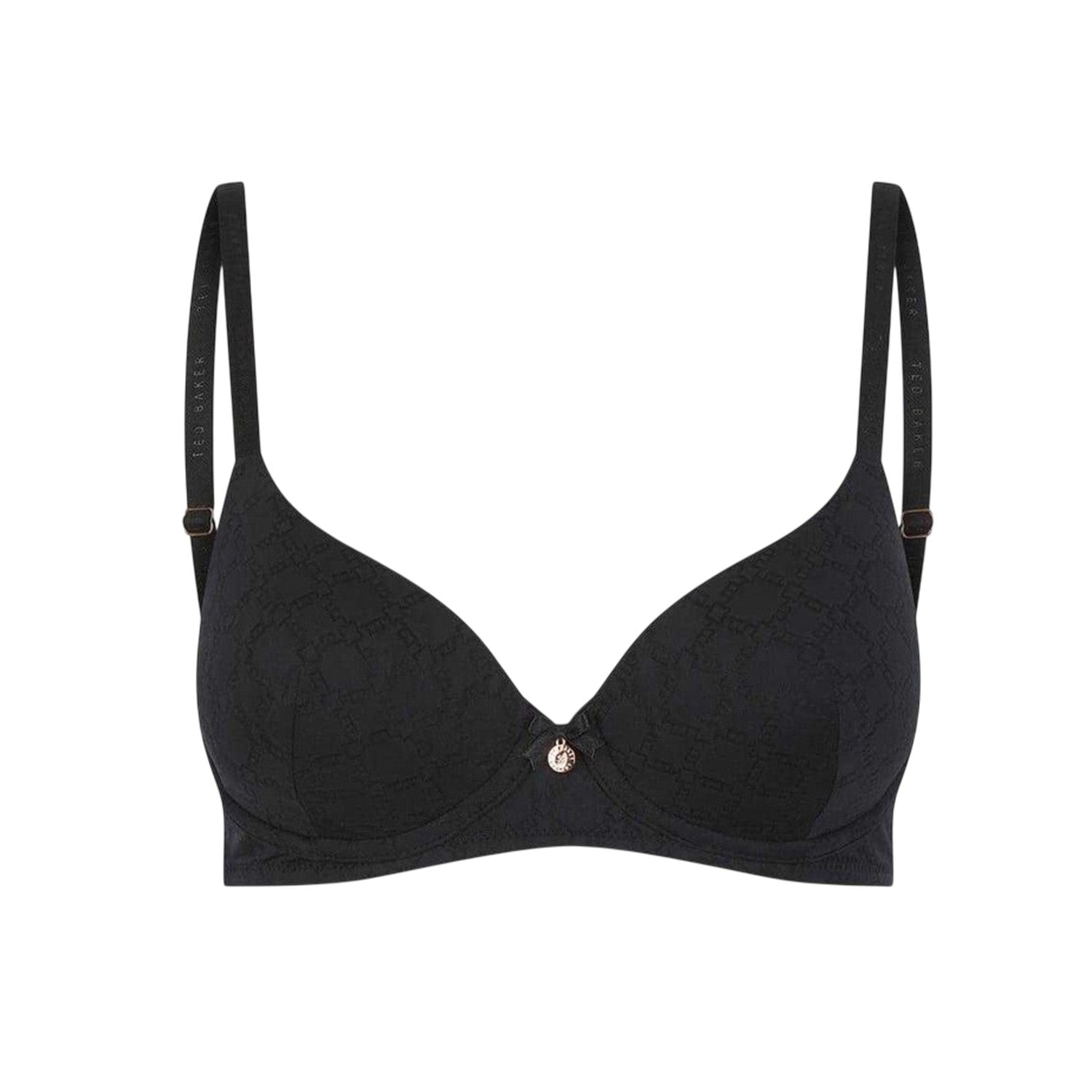 Jet Black - Front - Ted Baker Womens-Ladies All Over Logo T-Shirt Bra