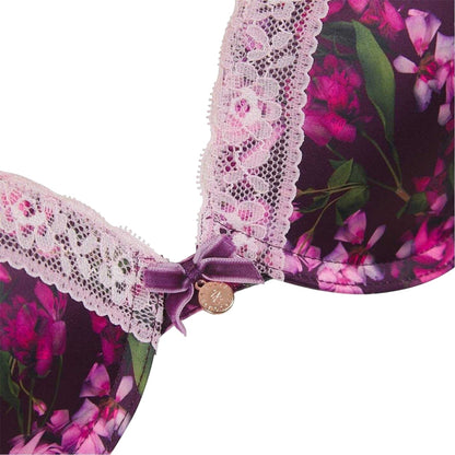Maroon - Side - Ted Baker Womens-Ladies Floral Push Up Bra