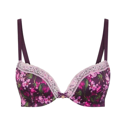 Maroon - Front - Ted Baker Womens-Ladies Floral Push Up Bra