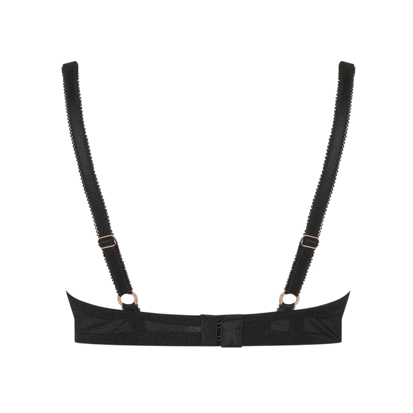 Jet Black - Back - Ted Baker Womens-Ladies Bak El Lace Trim Charm Push Up Bra