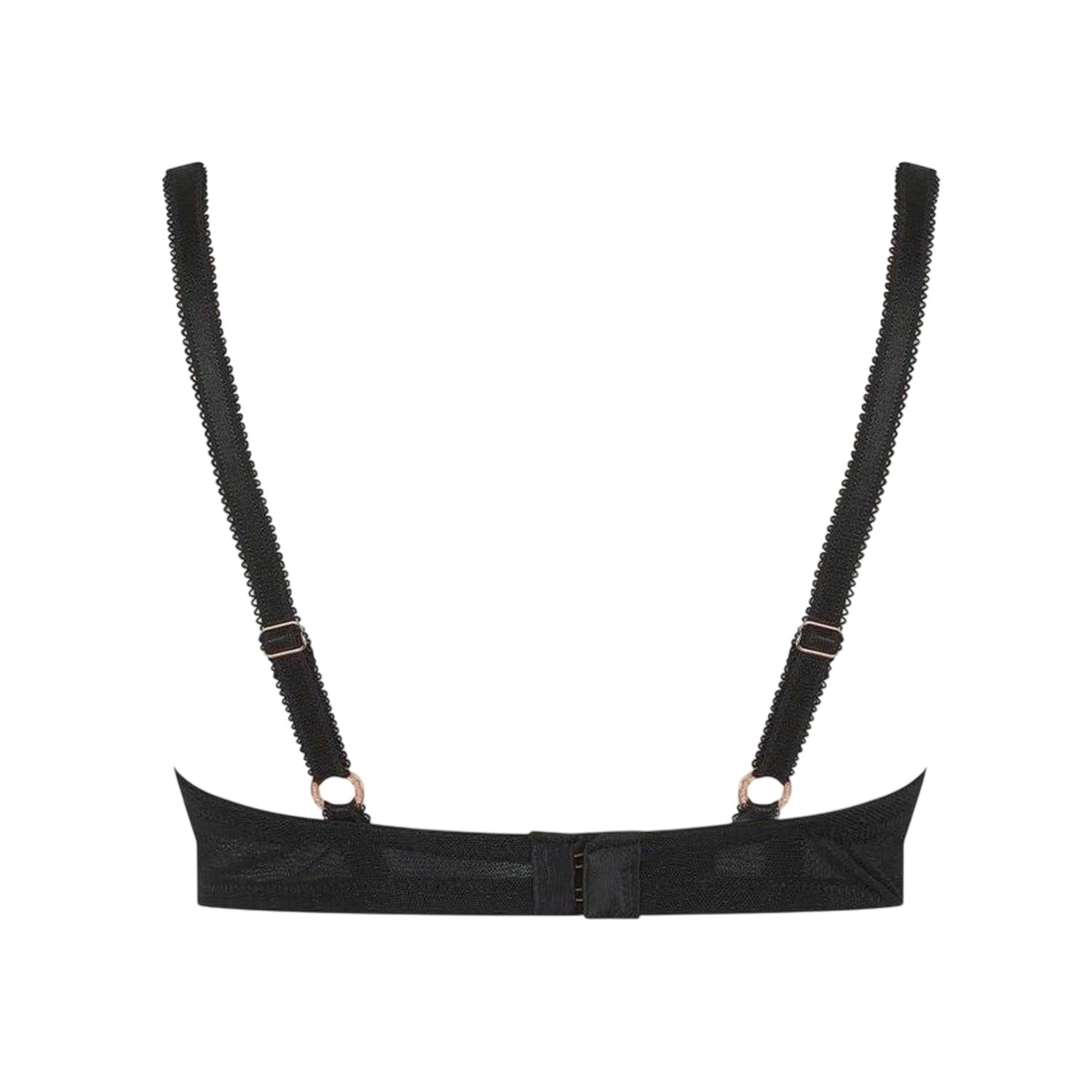Jet Black - Back - Ted Baker Womens-Ladies Bak El Lace Trim Charm Push Up Bra