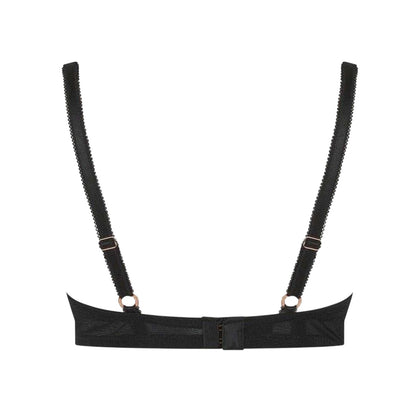 Jet Black - Back - Ted Baker Womens-Ladies Bak El Lace Trim Charm Push Up Bra