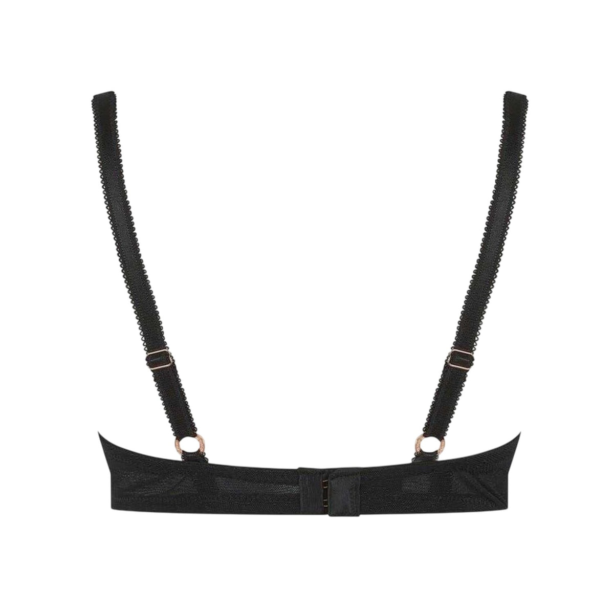 Jet Black - Back - Ted Baker Womens-Ladies Bak El Lace Trim Charm Push Up Bra