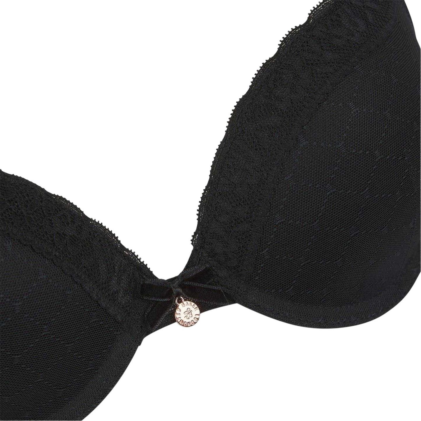Jet Black - Side - Ted Baker Womens-Ladies Bak El Lace Trim Charm Push Up Bra