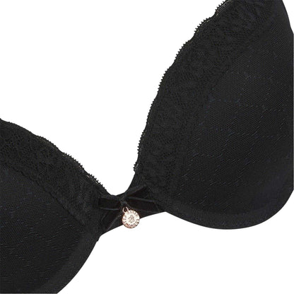 Jet Black - Side - Ted Baker Womens-Ladies Bak El Lace Trim Charm Push Up Bra