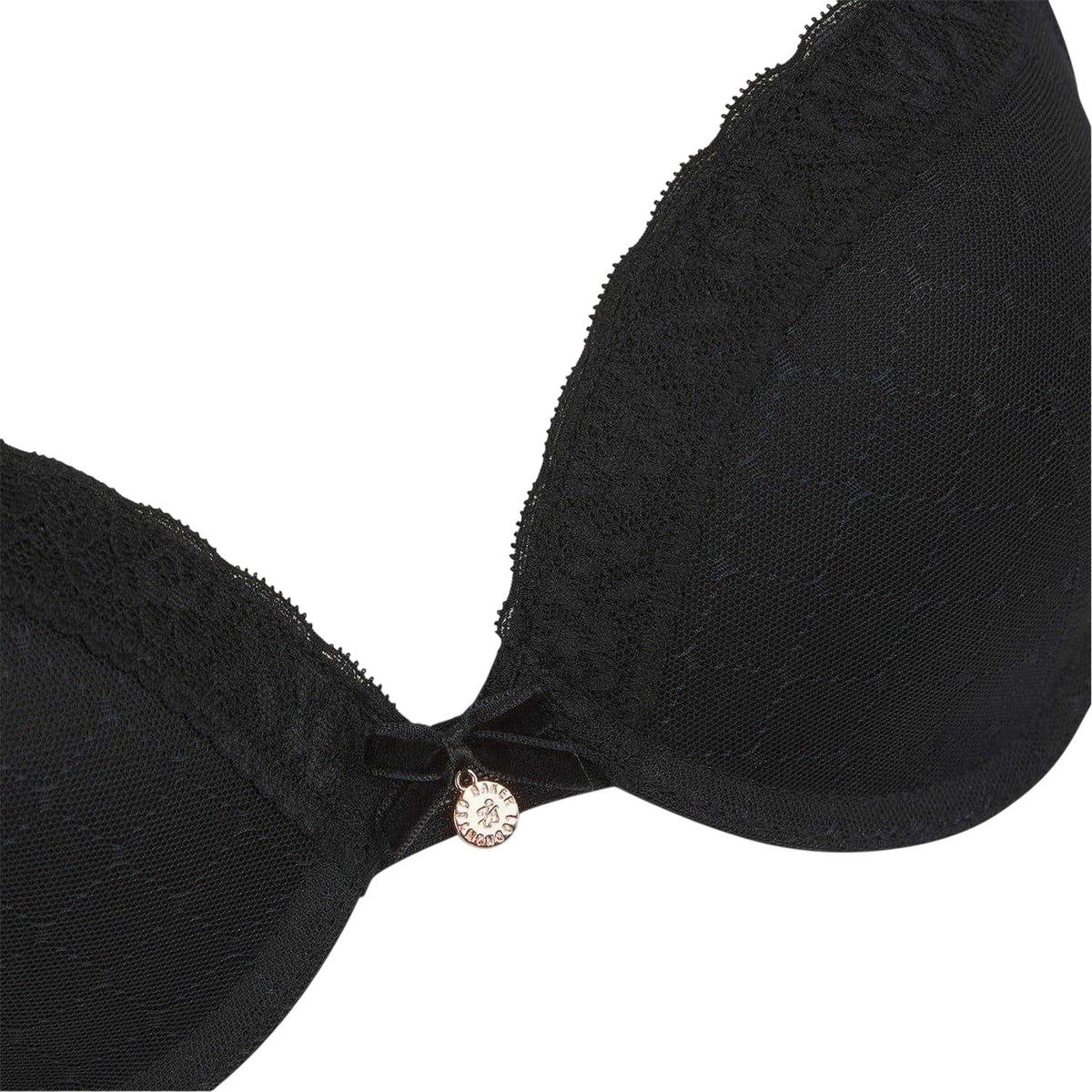 Jet Black - Side - Ted Baker Womens-Ladies Bak El Lace Trim Charm Push Up Bra