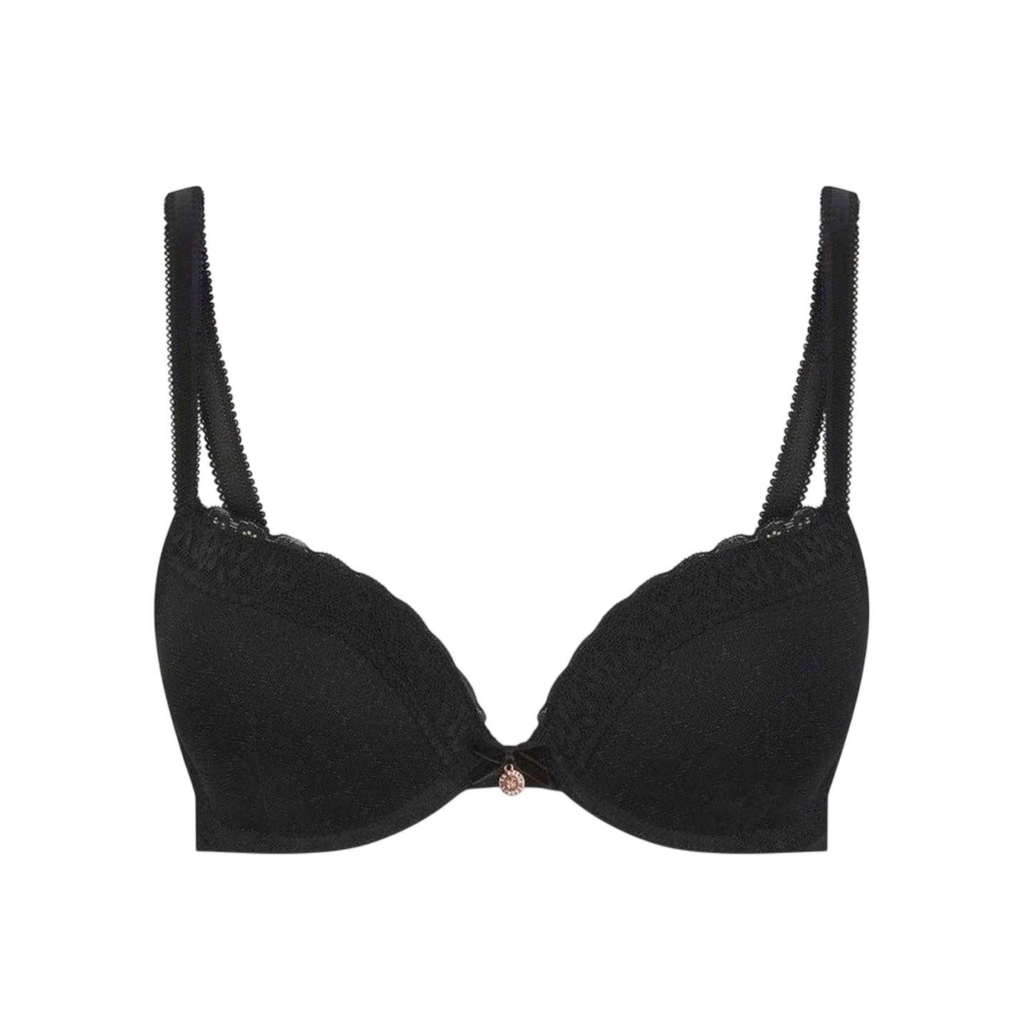 Jet Black - Front - Ted Baker Womens-Ladies Bak El Lace Trim Charm Push Up Bra