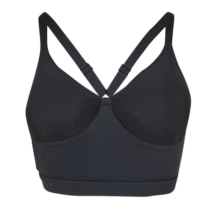 Black - Back - USA Womens-Ladies Nylon Lightweight Sports Bra
