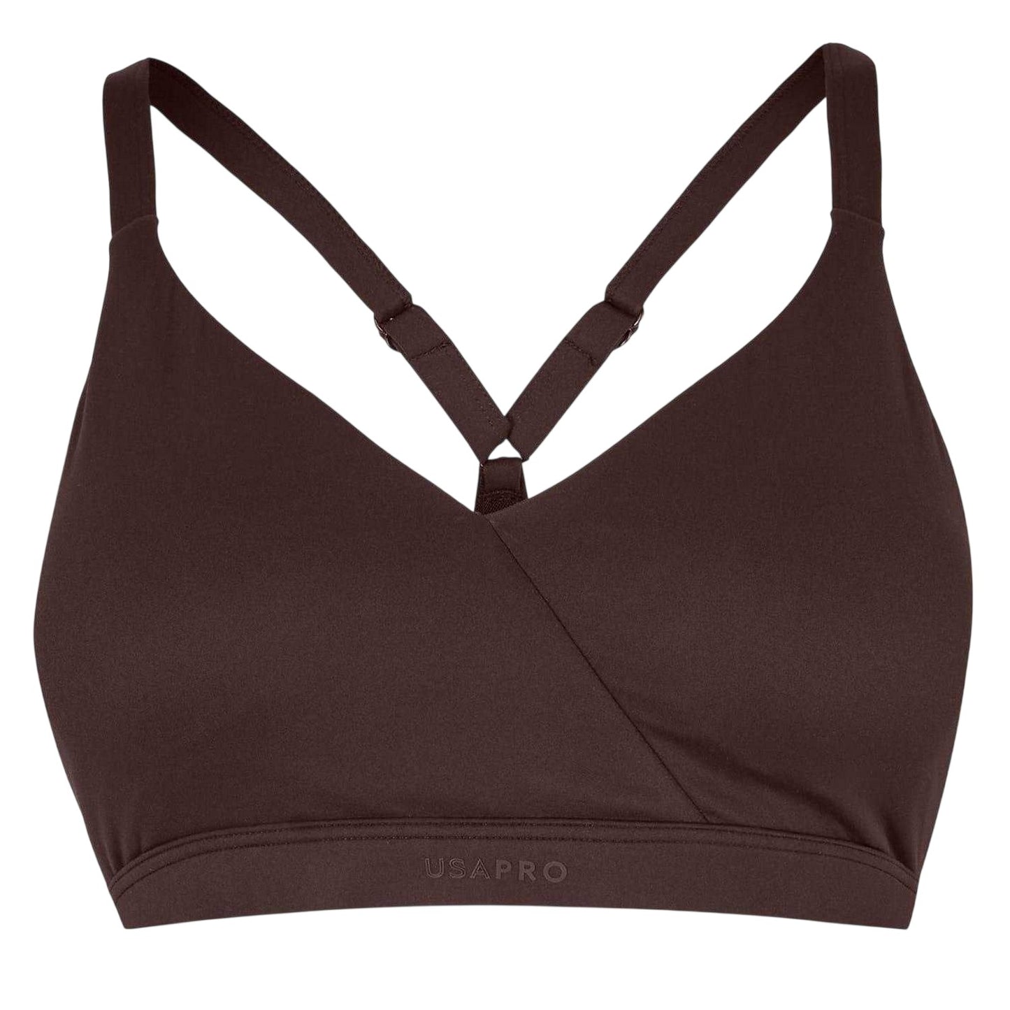 Espresso - Front - USA Womens-Ladies Nylon Lightweight Sports Bra