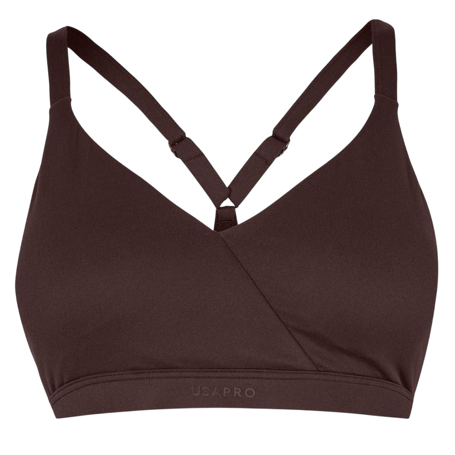 Espresso - Front - USA Womens-Ladies Nylon Lightweight Sports Bra