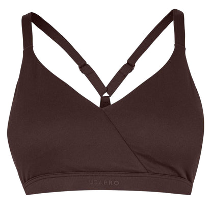 Espresso - Front - USA Womens-Ladies Nylon Lightweight Sports Bra