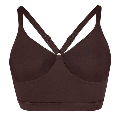 Espresso - Back - USA Womens-Ladies Nylon Lightweight Sports Bra