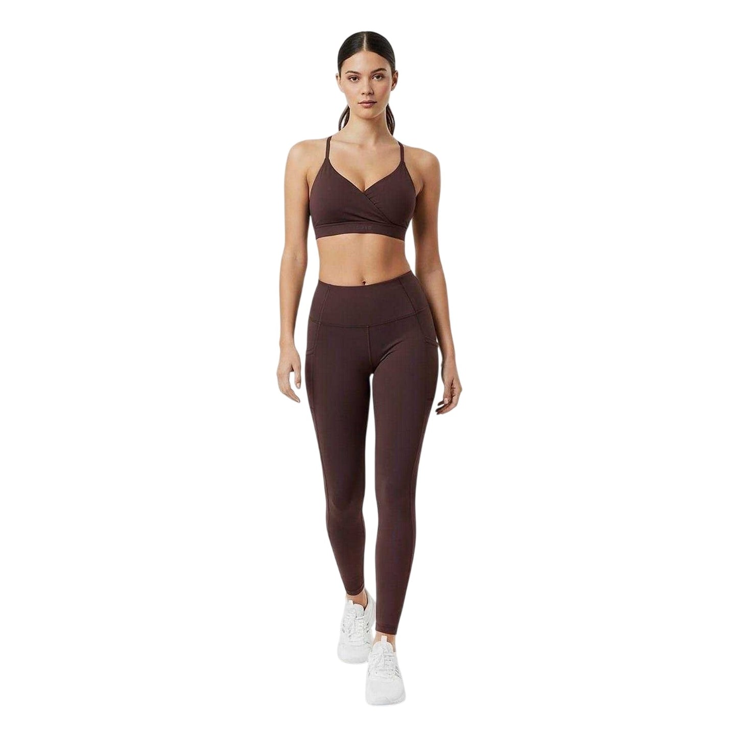 Espresso - Pack Shot - USA Womens-Ladies Nylon Lightweight Sports Bra