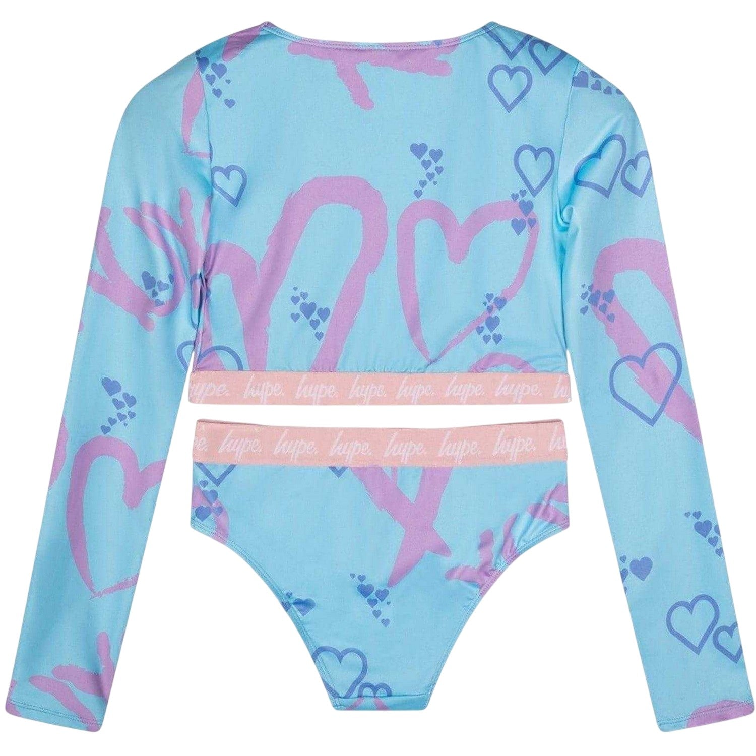 Pink - Back - Hype Girls Graphic Print Two-Piece Swimsuit