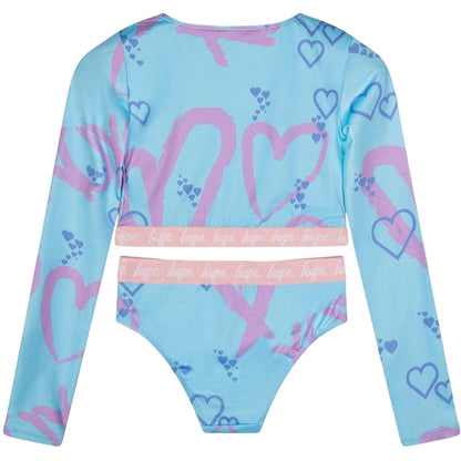 Pink - Back - Hype Girls Graphic Print Two-Piece Swimsuit