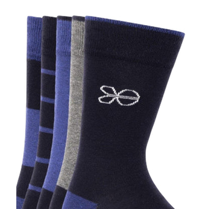 Blue - Back - Crosshatch Mens Milato Dress Socks