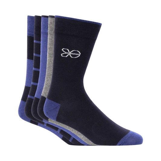 Blue - Front - Crosshatch Mens Milato Dress Socks