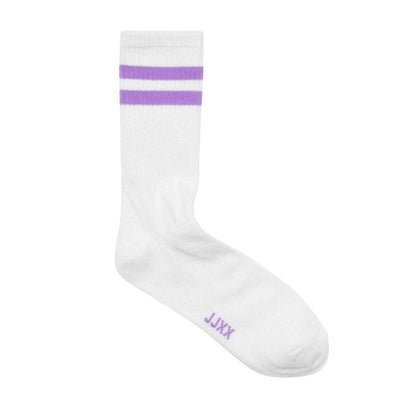 White-Multicoloured - Side - JJXX Womens-Ladies Tennis Crew Socks (Pack of 3)