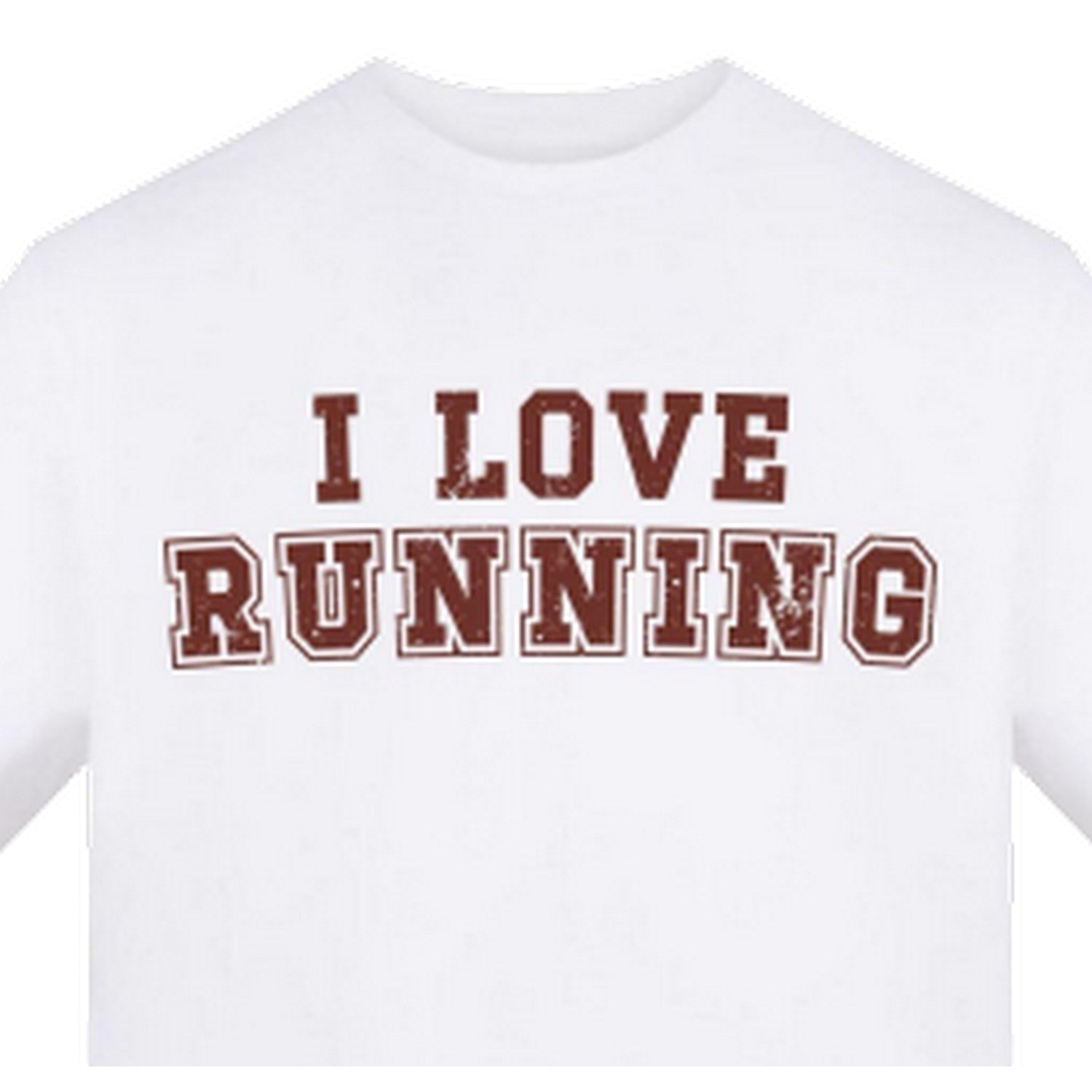 White - Back - AWD Unisex Adult I Love Running Cotton T-Shirt