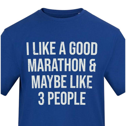 Blue - Back - AWD Unisex Adult I Like A Good Marathon T-Shirt