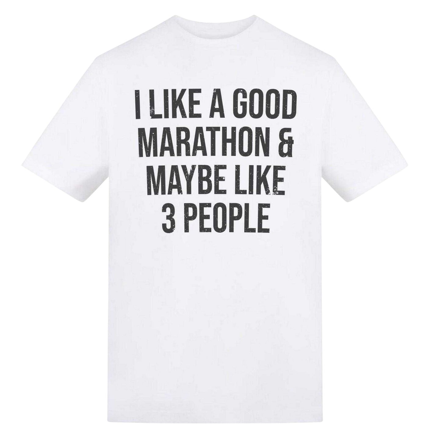 White - Front - AWD Unisex Adult I Like A Good Marathon T-Shirt