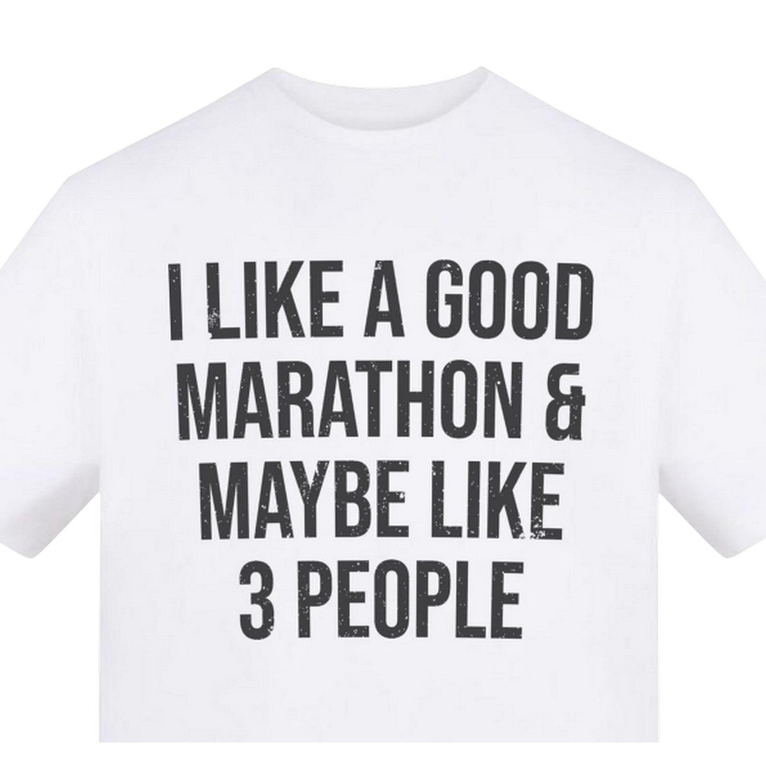 White - Back - AWD Unisex Adult I Like A Good Marathon T-Shirt