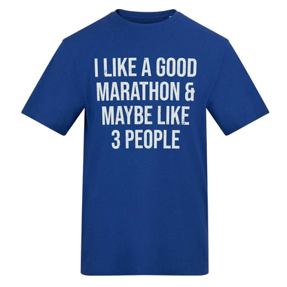 Blue - Front - AWD Unisex Adult I Like A Good Marathon T-Shirt