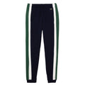 Dark Blue-Green-White - Front - Lacoste Mens Brushed Fleece Cut & Sew Jogging Bottoms