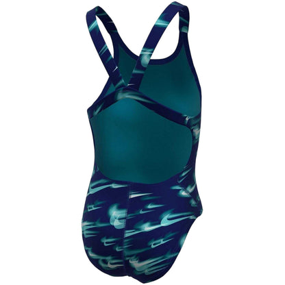 Abyss Blue - Back - Nike Girls Blur One Piece Swimsuit