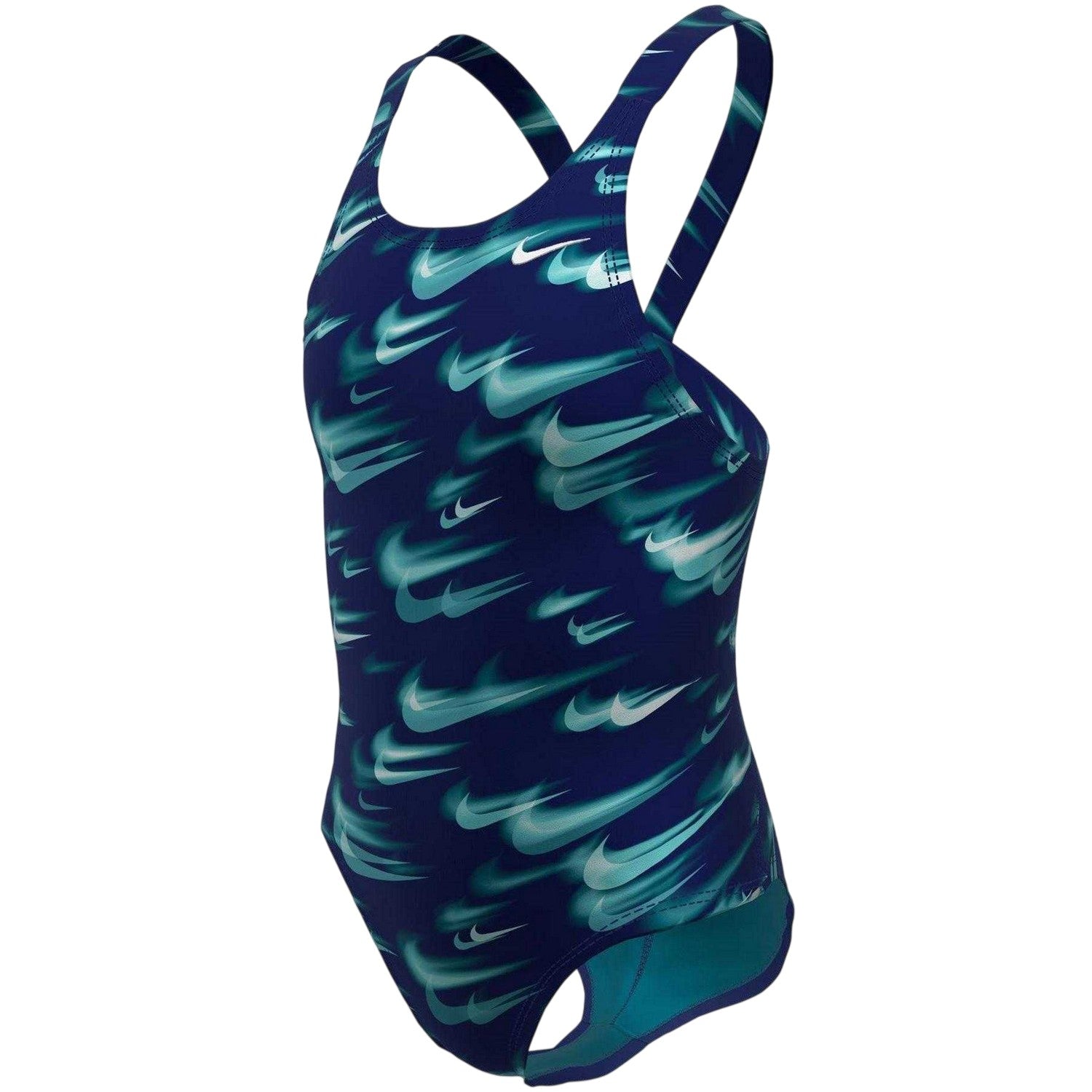Abyss Blue - Side - Nike Girls Blur One Piece Swimsuit