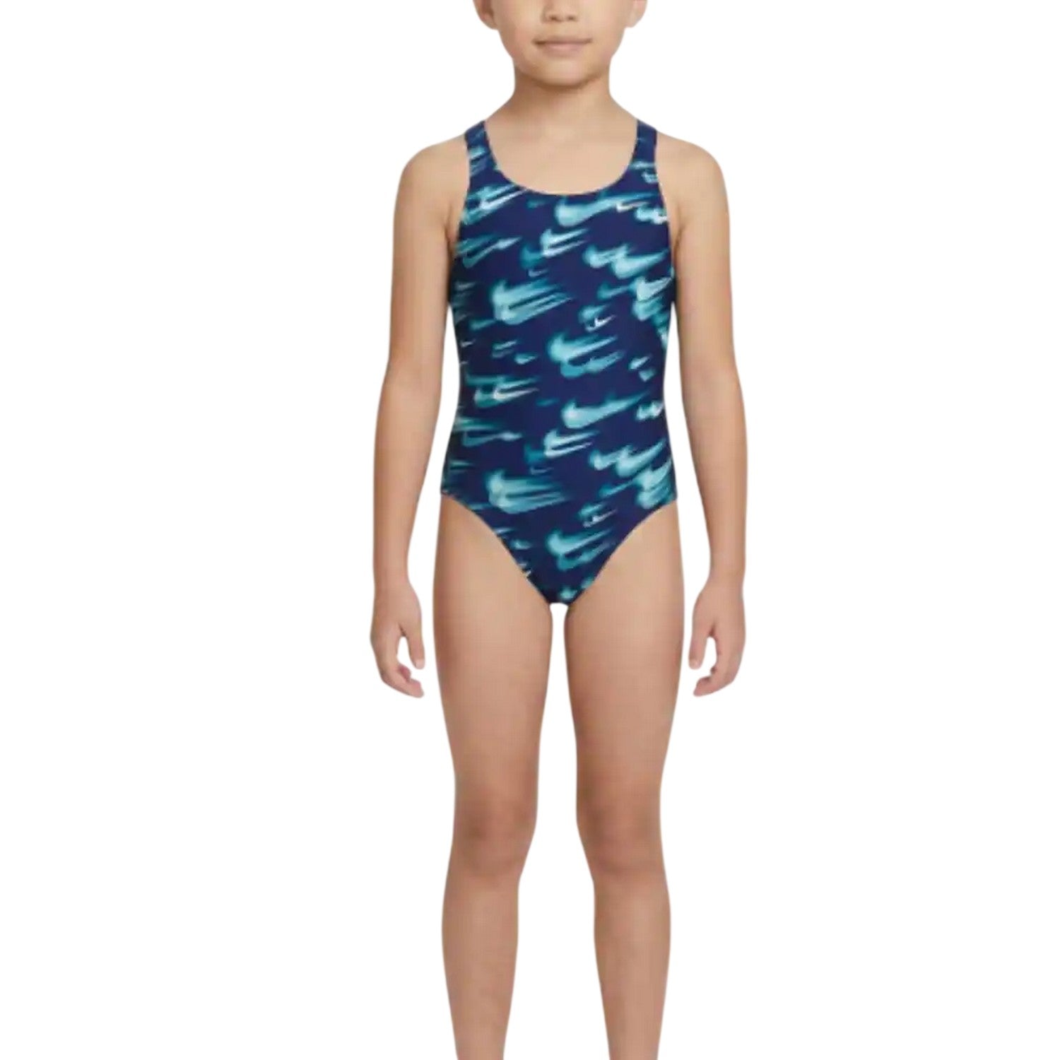 Abyss Blue - Lifestyle - Nike Girls Blur One Piece Swimsuit