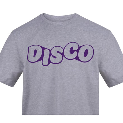 Grey - Back - AWD Unisex Adult Disco Cotton T-Shirt