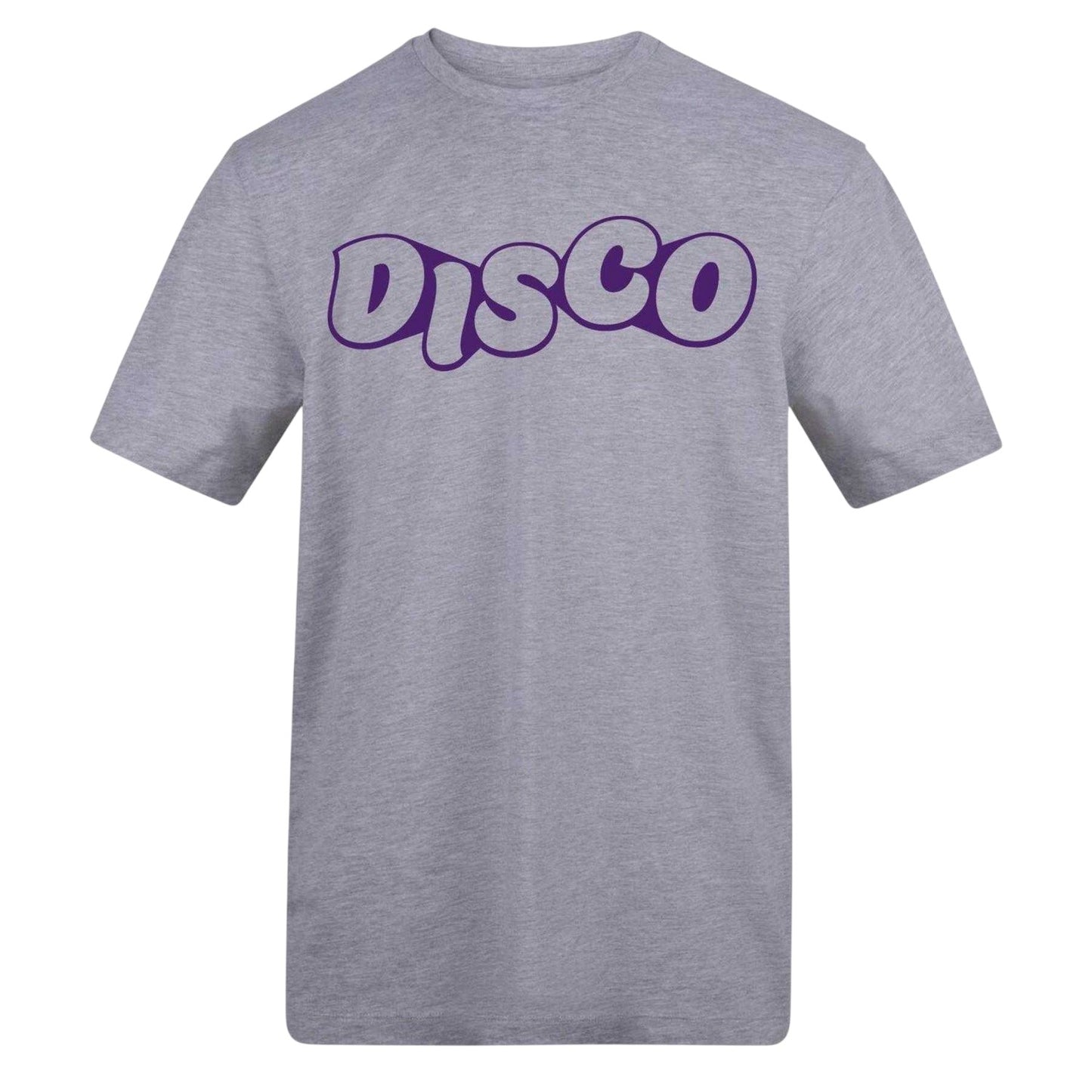 Grey - Front - AWD Unisex Adult Disco Cotton T-Shirt